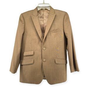 E.J. Samuel Boy’s Tan Button Front Modern Fit Suit Jacket Blazer Size 12